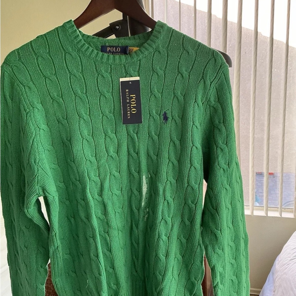 Polo by Ralph Lauren Green Cable Knit Sweater